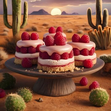 cake with cream and berries