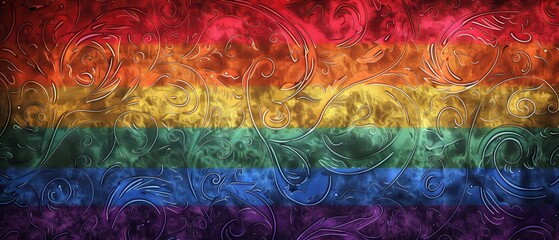 Prideful Patterns: Artistic LGBTQ+ Pride Flag Design with Copy Space Illustration
