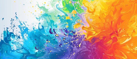 Pride in Colorful Splashes - Abstract Illustration with Copy Space for Text Overlay