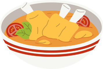 Delicious goat curry in a bowl, recommendation for preparing sacrificial meat