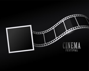 photo frame and film strip for cinema festival celebration background