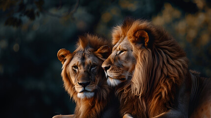 Fototapeta premium portrait of a lion ,generative ai