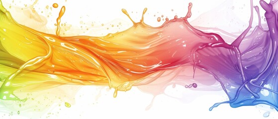 Vibrant Pride - Abstract Colorful Splashes and Swirls Illustration with Copy Space
