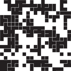 Black and white geometric pattern pixel background. Vector Format Illustration 