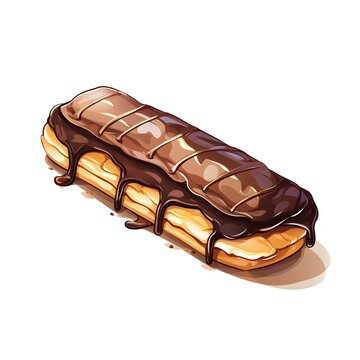 recommend clip art: Delectable Chocolate Eclair in Vibrant Triadic Color Scheme