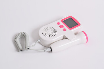 Medical equipment. Fetal doppler isolated on white background, Doppler Fetal heart ultrasonic...