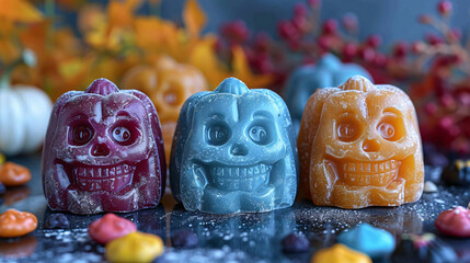 caramelos de colores para la fiesta de halloween