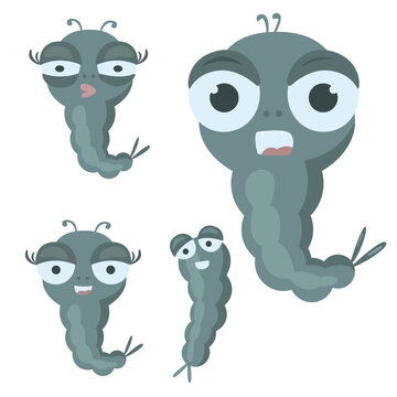 mosquito larva charector cartoon. mosquito control concept