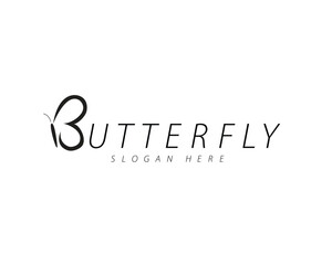 latter b design logo butterfly for your business simple
