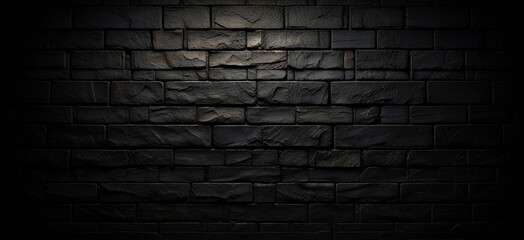 Black stone brick wall background, Abstract wall texture wallpaper