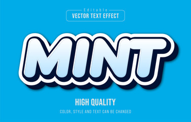 blue mint bold editable text effect