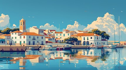 Illustration of Faro, Portugal

