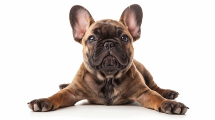Obraz premium Dog yoga. Dog in yoga pose. French bulldog pup on a white background