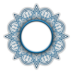 A blue and white flower with a blue center