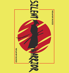 samurai style t shirt design illustrator