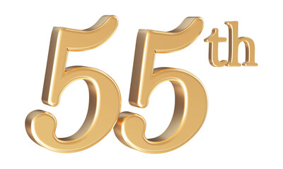 Anniversary 55th year 3d number Gold