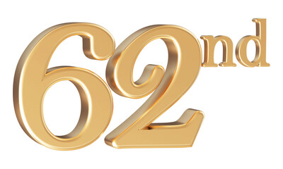 Anniversary 62nd year 3d number Gold