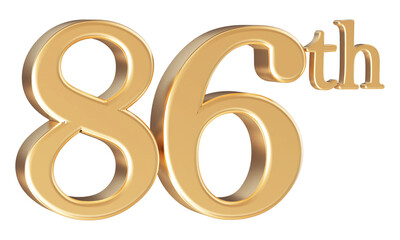 Anniversary 86th year 3d number Gold