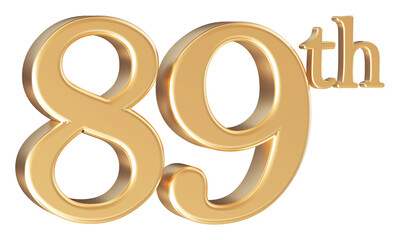 Anniversary 89th year 3d number Gold