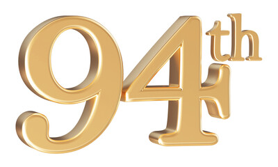 Anniversary 94th year 3d number Gold