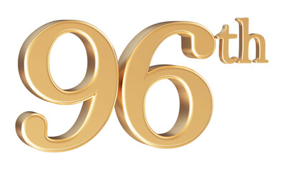 Anniversary 96th year 3d number Gold