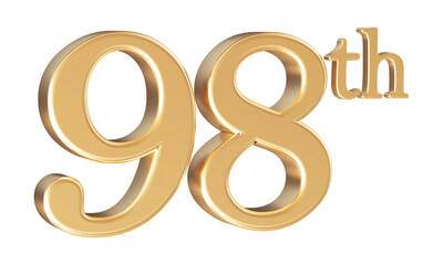 Anniversary 98th year 3d number Gold