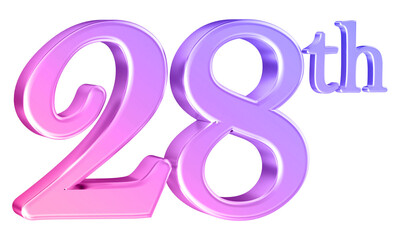 Anniversary 28th year 3d number gradient