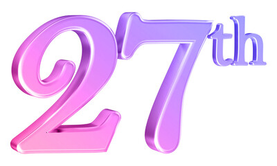 Obraz premium Anniversary 27th year 3d number gradient