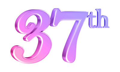 Anniversary 37th year 3d number gradient