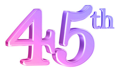 Anniversary 45th year 3d number gradient