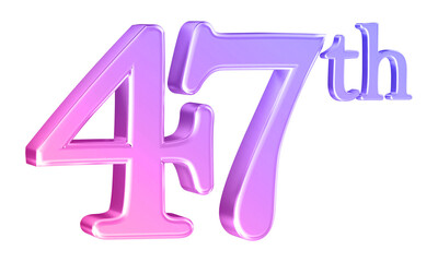 Anniversary 47th year 3d number gradient
