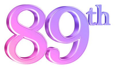 Anniversary 89th year 3d number gradient