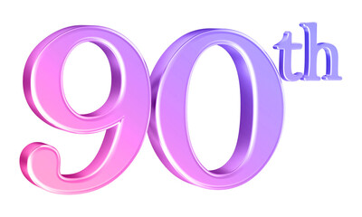 Anniversary 90th year 3d number gradient