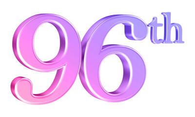 Anniversary 96th year 3d number gradient