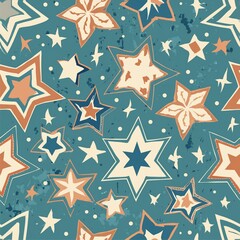 Obraz premium Magic starry night. Seamless pattern with stars texture marble