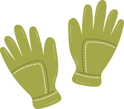 green gloves with white stitching clip art preview