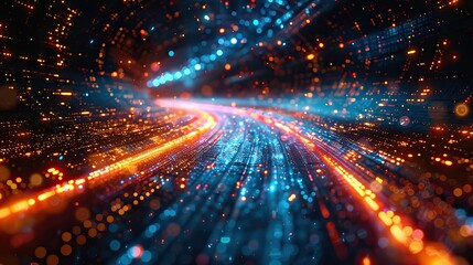 Fototapeta premium abstract technology background of high speed global data transfer ultra fast broadband and connection digital explosion cyber tech motion.stock immage