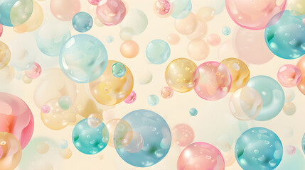 Whimsical Seamless Bubble Pattern in Vector Graphics Format
