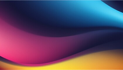 Fototapeta premium Grainy gradient background blue pink yellow abstract glowing color wave black dark backdrop noise texture banner poster header design