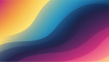 Grainy gradient background blue pink yellow abstract glowing color wave black dark backdrop noise texture banner poster header design
