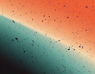 Obraz premium Teal orange black color gradient background, grainy texture effect, poster banner landing page backdrop design