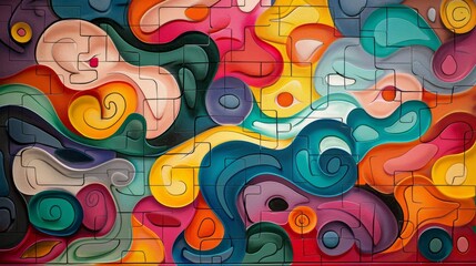 Bold, vibrant mural with stunning visual impact, Ai Generated