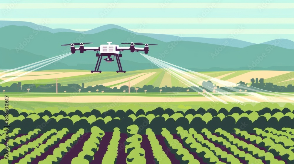 Poster the transformative effects of drone technology and robotics on modern agriculture for optimal farmin