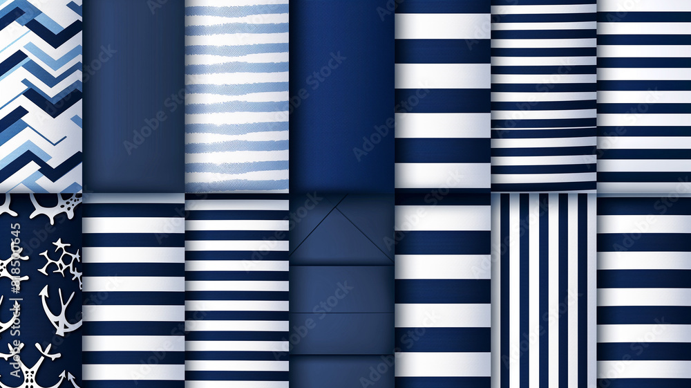 Poster vector art of create an invitation layout a nautical stripes patterns