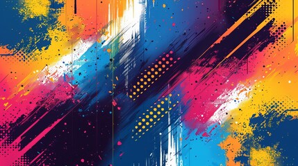 colored ink drops with painting ink texture seamless pattern in colorful ink isolated in background