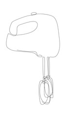 One continuous line of Electric Mixer. Thin Line Illustration vector concept. Contour Drawing Creative ideas.