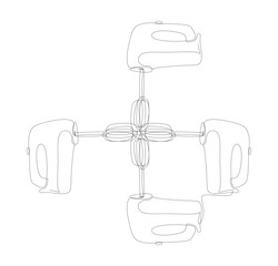 One continuous line of Electric Mixer. Thin Line Illustration vector concept. Contour Drawing Creative ideas.