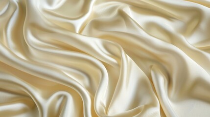 Fototapeta premium Elegant Silk Fabric Texture with Subtle Sheen in Light Cream Color - Luxurious and Delicate Detailed Textile Surface