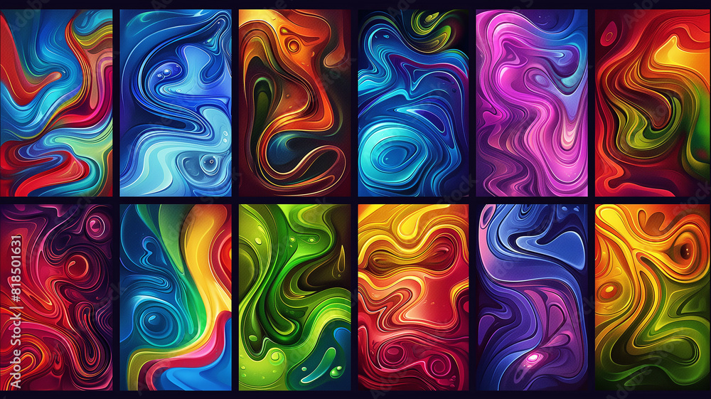 Aufkleber vector art of create an invitation layout a abstract patterns, set of colorful backgrounds