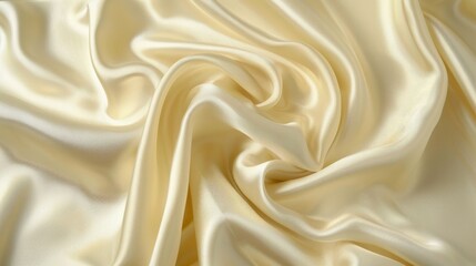 Fototapeta premium Exquisite Silk Fabric with Delicate Texture and Luxurious Feel in Light Cream - Detailed Textile Surface with Slight Sheen